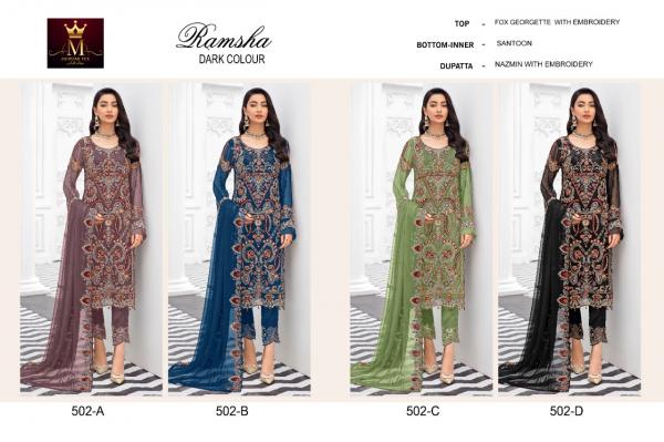 Mehtab Ramsha Dark Colours Georgette Pakistani Designer Collection